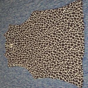 Anthropologie Akemi + Kin Women's Mock Neck Leopard Print Blouse Size M